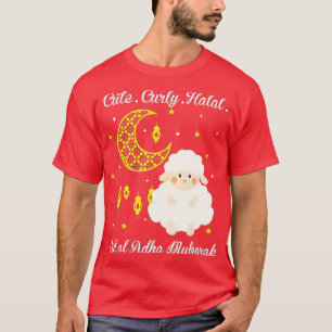 Cute Curly Halal Sheep Eid al-Adha Mubarak T-shirt