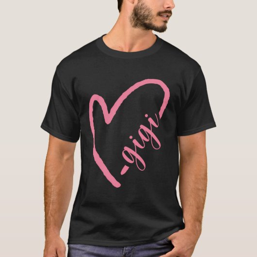 Cute Cursive Heart Grandma Gigi T-shirt (Voorkant)