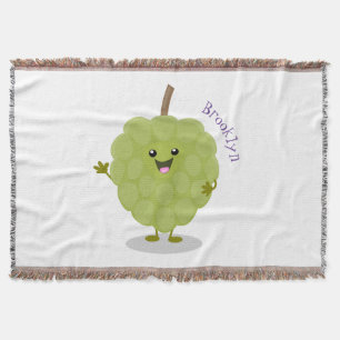 Cute custard apple cherimoya cartoon deken