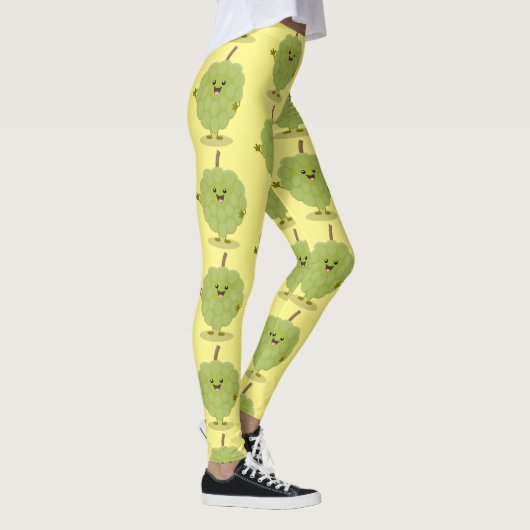 Cute custard apple cherimoya cartoon leggings (Rechts)