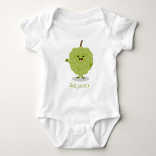 Cute custard apple cherimoya cartoon romper