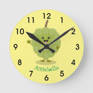 Cute custard apple cherimoya cartoon ronde klok