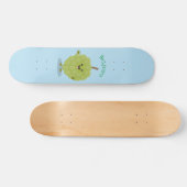 Cute custard apple cherimoya cartoon skateboard (Horizontaal)