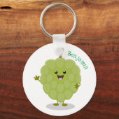 Cute custard apple cherimoya cartoon sleutelhanger (Voorkant)