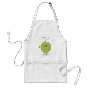 Cute custard apple cherimoya cartoon standaard schort