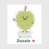 Cute custard apple cherimoya cartoon sticker (Vel)
