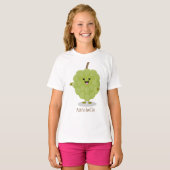 Cute custard apple cherimoya cartoon t-shirt (Voorkant volledig)