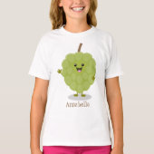 Cute custard apple cherimoya cartoon t-shirt (Voorkant)