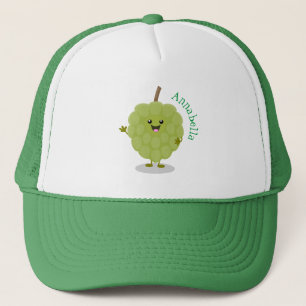 Cute custard apple cherimoya cartoon trucker pet