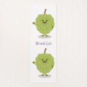 Cute custard apple cherimoya cartoon yogamat (Achterkant)