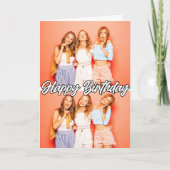 Cute Custom 2 photos Modèle Joyeux Anniversaire (Devant)