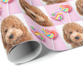 Cute Custom 4 Photos Collage Modern Pattern Family Cadeaupapier (Rol Hoek)