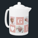 Cute Custom 6 Photo Collage Grand-mère Gigi<br><div class="desc">Créez un beau cadeau photo pour votre grand-mère. Personnalisez facilement cette théière avec vos images. Vous pouvez simplement customiser notre modèle pour créer un cadeau unique pour d'autres membres de la famille ou amis.</div>