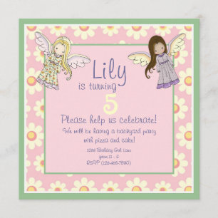 Cute Custom Angel Fairy Anniversaire Invitations d