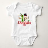 Cute Custom Baby's First Kerstman Holly Romper (Voorkant)
