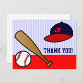 Cute Custom Baseball Flat Bedankt voor je briefkaa (Voorkant / Achterkant)