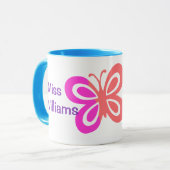 Cute Custom Best Teacher Butterfly Quote Gift Mok (Voorkant links)