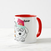 Cute Custom Cat & Dog Kerstmis Mok (Voorkant rechts)