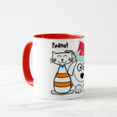 Cute Custom Cat & Dog Kerstmis Mok (Voorkant links)
