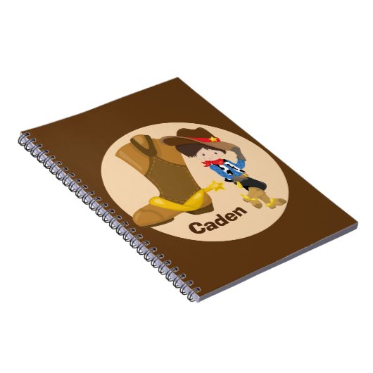 Cute Custom Cowboy Kinder Notitieboek (Rechterzijde)