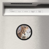 Cute Custom Dog Pet Photo Name Magneet (Insitu (Vaatwasser))