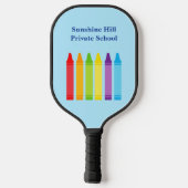 Cute Custom Elementary School Teacher Crayon Pickleball Paddle (Achterkant)