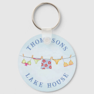 Cute Custom Family Whimsical Lake House Sleutelhanger