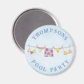 Cute Custom Family Whimsical Pool Party Magneet (Voorkant / Achterkant)