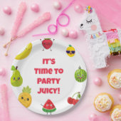 Cute Custom Funny Fruit Kid Birthday Party Plates Papieren Bordje (Feest)