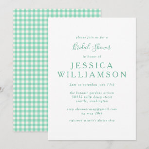 Cute Custom  Gingham Green Vrijgezellenfeest Kaart