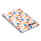 Cute Custom Heart Pattern Spiral Photo Notitieboek (Rechterzijde)