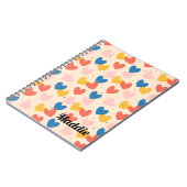 Cute Custom Heart Pattern Spiral Photo Notitieboek (Linkerzijde)