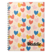 Cute Custom Heart Pattern Spiral Photo Notitieboek (Voorkant)