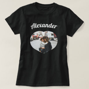 Cute Custom Heart Photo met naam T-Shirt