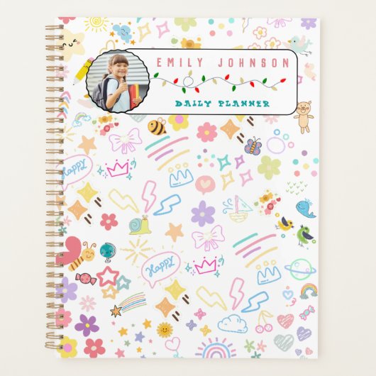 Cute Custom Kid Name & Photo Colorful Rainbow (Devant)