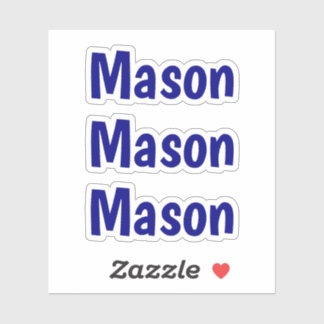 Cute Custom Kinder Navy Blue Name Sticker