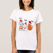 Cute Custom Kitty Cat Kerstmis T-shirt (Voorkant)