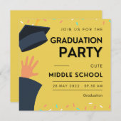 Cute Custom Middle School Afstuderen Feestdagenkaart (Voorkant / Achterkant)