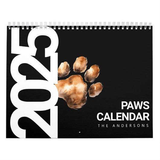Cute Custom Modern Pet Lovers 2025 Calendrier (Protection)