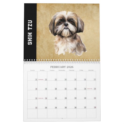 Cute Custom Modern Pet Lovers 2025 Calendrier (Feb 2026)
