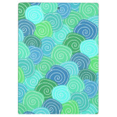 Cute Custom Name Blue Green Circles Patroon Klembord (Achterkant)