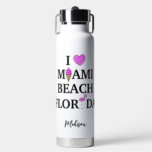 Cute custom name Miami Beach Waterfles (Voorkant)