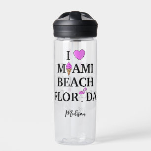 Cute custom name Miami Beach Waterfles