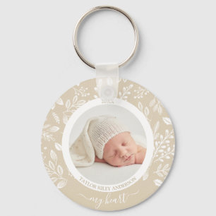 Cute Custom Newborn Photo Sleutelhanger