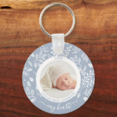 Cute Custom Newborn Photo Sleutelhanger (Achterkant)