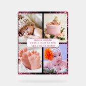 Cute Custom Nouveau-né bébé fille naissance Statis (Recto)