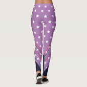 Cute Custom Paars Super Hero Jun14 juli Leggings (Achterkant)