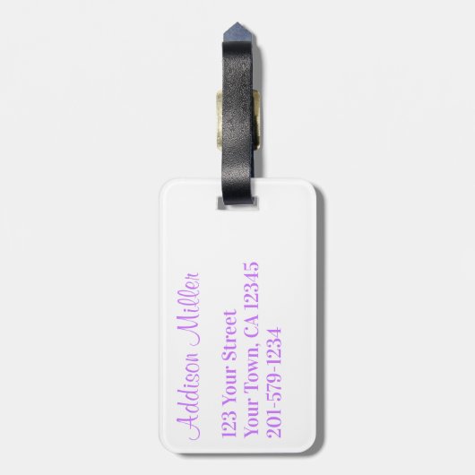 Cute Custom Personalized Magical Rainbow Unicorn Bagagelabel (Achterkant verticaal)