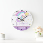 Cute Custom Personalized Magical Rainbow Unicorn Grote Klok (Huis)
