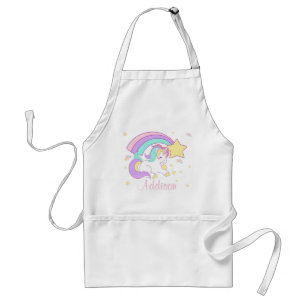 Cute Custom Personalized Magical Rainbow Unicorn Standaard Schort